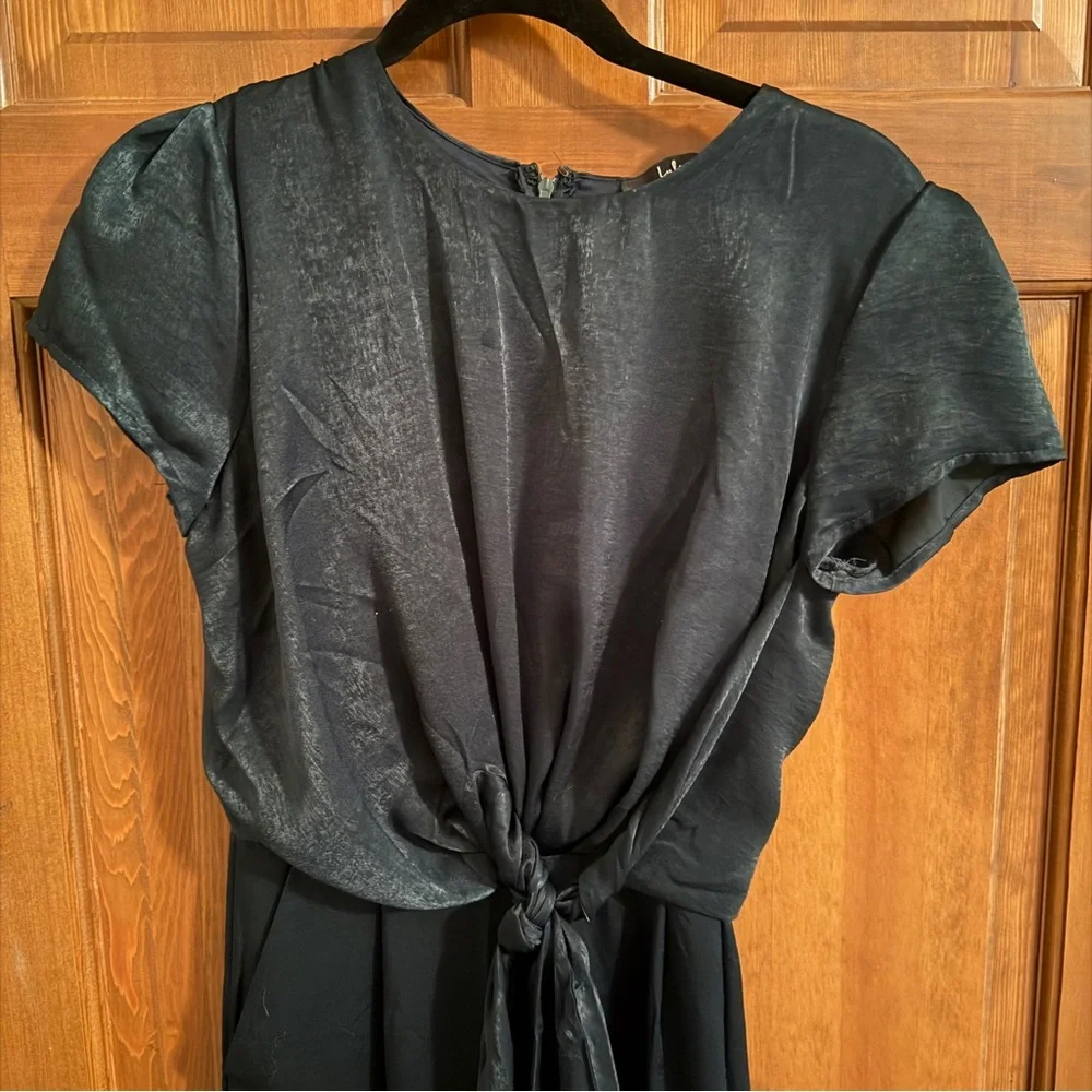 Lulus Let Me Entertain You Dark Green Satin Wide-Leg Jumpsuit - Picture 5 of 8